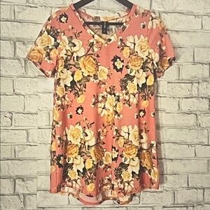 Agnes & Dora Pink Floral Short Sleeve Tee